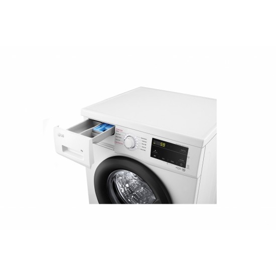 Пералня LG F4J3VS6WE с Инверторен Direct Drive мотор, 9.0 кг, 1400 об./мин.